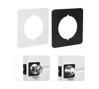 2pz Piastra Rinforzo Porta Quadrate, Piastra Riparazione Porta in Acciaio Inossidabile con 2pz Cuscinetti Adesivi Bifacciali per Riempire lo Spazio e Rinforzare la Serratura Allentata(Nero)