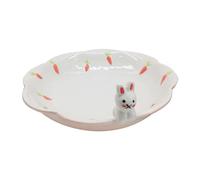 2Pz Piatto Portapranzo Bianco Bambini Forma Coniglio Cartoon