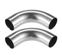 2pz Piega Gomito Raccordo Tubo, 1.77" OD 4" 90° Fai da te Scarico Tubo per Auto