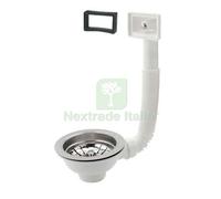 2PZ PILETTONE BASKET LAVELLO INOX + TROPPO PIENO PP INOX 1"1 2F + TAPPO GRIGLIA: