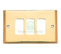 2PZ PLACCA COPRIFRUTTI COTTALI OTTONE POSTI 3 MM 125X74 MAGIC VENUS: