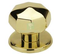 2PZ POMOLO OTTAGONALE OTTONE LUCIDO VERNICIATO MM.70: