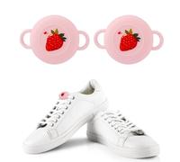 2pz Porta per Airtag per Scarpe, Nascosto Silicone Custodia Impermeabile Custodia Protettiva Accessori per Localizzatore GPS per Bambini Lacci per Scarpe (Fragola Rosa)