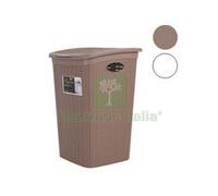 2PZ PORTABIANCHERIA ELEGANCE IN POLIPROPILENE LT.50 CM.38X37X54,5H. COLORE BIAN: