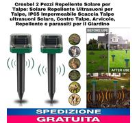2pz Repellente Solare per Talpe,Scaccia Animali Con Energia Solare A Ultrasuoni