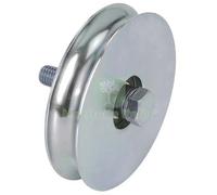 2PZ RUOTA CANCELLO A FISSARE GOLA TONDA 400 COMBI ZINCATA + CUSCINETTO GOLA MM :