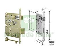 2PZ SERRATURA A BUSSOLA RIDOTTA DA INFILARE BORDO TONDO OTTONATO MM.50 BORDO AC: