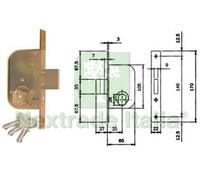 2PZ SERRATURA DA INFILARE PER CANCELLI SOLO CATENACCIO 605 MM.35 (605350):