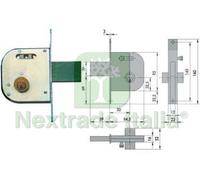 2PZ SERRATURA INFILARE PER CANCELLI CATENACCIO E SCROCCO CON NOTTOL. 42030 MM.5: