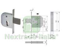 2PZ SERRATURA INFILARE PER CANCELLI CON QUADRO CATENACCIO E SCROCCO 42312 MM.50: