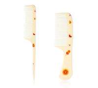 2pz Set di Pettini per Bambini, Peines Cola Rata y Dientes Finos Plástico Ligeros y Portátiles para Niñas Niños Pequeños Todo Tipo Cabello(Lindo Estilo Naranja)