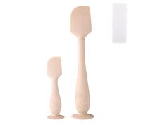 2pz Spatole Crema per Pannolini Bambini con Custodia, 2 Misure Applicatore Pasta in Silicone Morbido e Flessibile Spatola Crema Anti-Eritema da Pannolino per Bambini Spazzola Sederino(Beige)