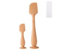 2pz Spatole Crema per Pannolini Bambini con Custodia, 2 Misure Applicatore Pasta in Silicone Morbido e Flessibile Spatola Crema Anti-Eritema da Pannolino per Bambini Spazzola Sederino(Marrone)