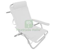 2PZ SPIAGGINA RETRATTILE IN ALLUMINIO BIANCA: