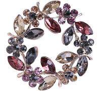 2Pz Spilla Decorativa Fiore Cristallo Per