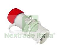 2PZ SPINA INDUSTRIALE VOLANTE ROSSA 3P+T CEE IP44 16A COLORE ROSSO 210.1636:
