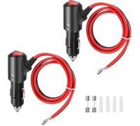 2Pz Spinotto Presa Accendisigari Maschio Spina Con LED Interruttore 55CM 14AWG C