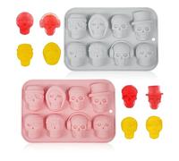 2pz Stampi per Caramelle di Halloween, Stampo in Silicone Teschio Stampo in Silicone Teschio Stampi Teglia da Forno Teschio per Decorare Torte con Zucchero Biscotto Caramelle