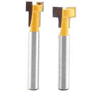 2Pz T-Slot Track Fresa Legno Taglierina Fresatrice Verticale Giallo per 3/8 '' & 1/2 '' Tagliente Bordo 1/4 ''