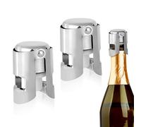 2pz Tappi per Champagne, Sigillo Bottiglia Spumante in Acciaio Inox con Blocco Antigoccia Riutilizzabile per Prosecco Cava Bollicine Fresche