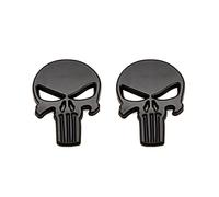 2pz Teschio Scheletro Stemma Skull Emblem 3D Nero The Punisher Rock Car Badge Adesivi
