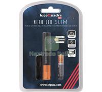 2PZ TORCIA LED NERO LED SLIM EXPO LUCE QUADRA WATT 0,5 1XMINI STILO AAA INCLUSA: