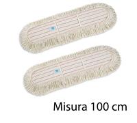 2pz TTS RICAMBIO MIDDLE COTTON Frangia 100 cm con tasche pulizia pavimenti