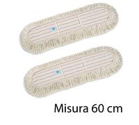 2pz TTS RICAMBIO MIDDLE COTTON Frangia 60cm con tasche pulizia pavimenti