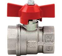 2PZ VALVOLA SFERA NORMALE FF FARFALLA VIENNA 118 ITAP OTTONE NICHELATO 1"F: