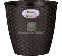 2PZ VASO RATTAN TONDO NATURAL STEFANPLAST PP MOKA CM 24 H.CM 22,5: