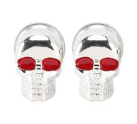 2PZ VITI TARGA MOTO UNIVERSALI ARGENTO TESCHIO CUSTOM BULLONI SKULL PLASTICA T0