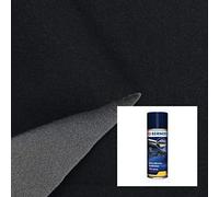 2R STOCK TramaTessile | Tessuto Cielo Auto Rivestimento Padiglione (Nero, 1,50x1,40 mt+1 Colla)