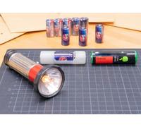 2R10 3 Volt Duplex batteria adattatore per torcia DDR Retro (con batteria)