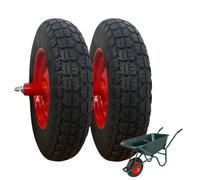 2RUOTE CARRIOLA PNEUMATICA 3.50-8(4PR)CON CUSCINETTI GOMME TASSELLATE ASSE 115mm