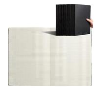 2Set A4 A5 B5 Notebook To-Do Foderato Carta a griglia vuota Diario Sketchbook Disegno Pittura Graffiti Notepad Cancelleria(A5 Black Grid)