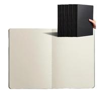 2Set A4 A5 B5 Notebook To-Do Foderato Carta a griglia vuota Diario Sketchbook Disegno Pittura Graffiti Notepad Cancelleria(B5 Black Blank)