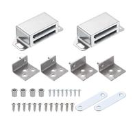 2Set Cerniere Per Porta Ad Asso Nascosto 35x41mm Con Fermo , Argento