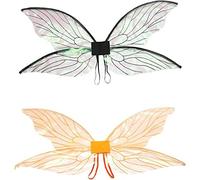 2Set Halloween Elf, Girls Halloween Butterfly Angel Dress Up Orange, Black Snap Clips