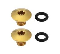 2Set Viti Spurgo Bici O-Ring Tappo-Olio Corpo Lega Titanio TC4 M5x10mm Compatibile con Shimano XT SLX Zee Deore LX (Oro)