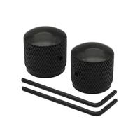 2Set Volume Manopola Interruttore Cap, metallo 6 millimetri cupola chitarra basso elettrico Tone Volume manopole, lega di alluminio Potenziometro Cappello Cap Push Knob (Nero)