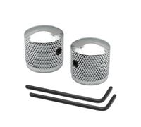 2Set Volume Manopola Interruttore Cap, metallo 6 millimetri cupola chitarra basso elettrico Tone Volume manopole, lega di alluminio Potenziometro Cappello Cap Push Knob (Argento)