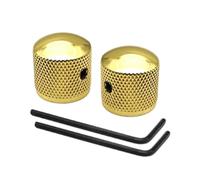 2Set Volume Manopola Interruttore Cap, metallo 6 millimetri cupola chitarra basso elettrico Tone Volume manopole, lega di alluminio Potenziometro Cappello Cap Push Knob (Oro)