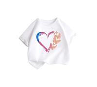 2T Camicia a maniche lunghe per ragazze abbigliamento per bambini, maglietta per primavera, estate e autunno, top comodo e alla moda Girls Get Dirty Too Shirt (bianco, 2-4 anni)