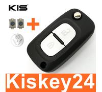 2Tasten Ricambio Pieghevole Chiave Alloggiamento per Renault + Batteria + 2x