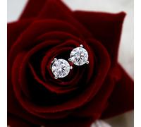 2TCW Lab Created Diamond Certified VS1 High Quality Stud Earring 14kt White Gold