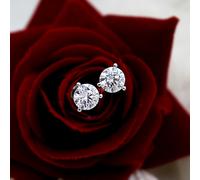 2TCW Lab Created Diamond Certified VS1 High Quality Stud Earring in oro bianc...