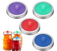 2TE8154 - Set di 4 vasetti in silicone per alimenti senza acqua, accessori per la fermentazione, per crauti, kimchi, cetrioli, alimenti probiotici fermentati, 2TE8154