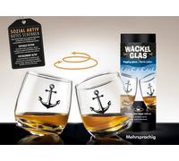 2tlg. Bicchierini Schnappsgläser Wackelglas Ancora H.8,5cm Scatola Regalo GILDE