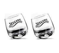 2tlg. Bicchierini Schnappsgläser Wackelglas Seegang H.9cm Scatola Regalo GILDE