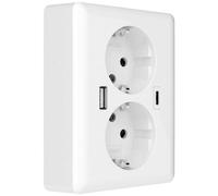 2USB 2U-449221 Presa da incasso con USB-C®, con uscita di ricarica USB Bianco